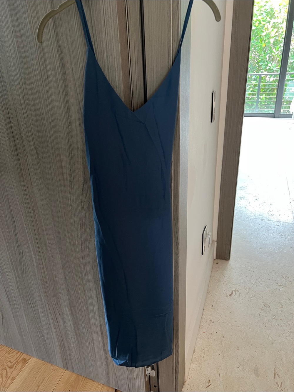 NWT LULU'S Penelope slip dress w belt midi dusty blue L - Picture 5 of 13